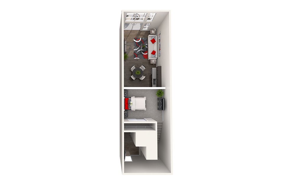 AL1 (1x1) - 1 bedroom floorplan layout with 1 bath and 745 to 828 square feet. (Floor 2)