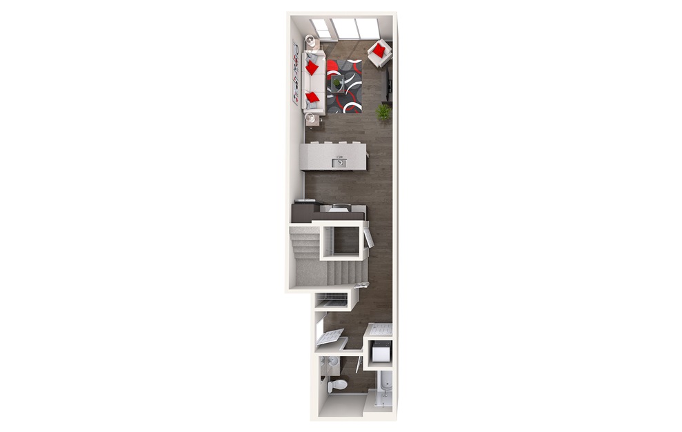 AL3 (1x1) - 1 bedroom floorplan layout with 1 bath and 798 to 800 square feet. (Floor 1)