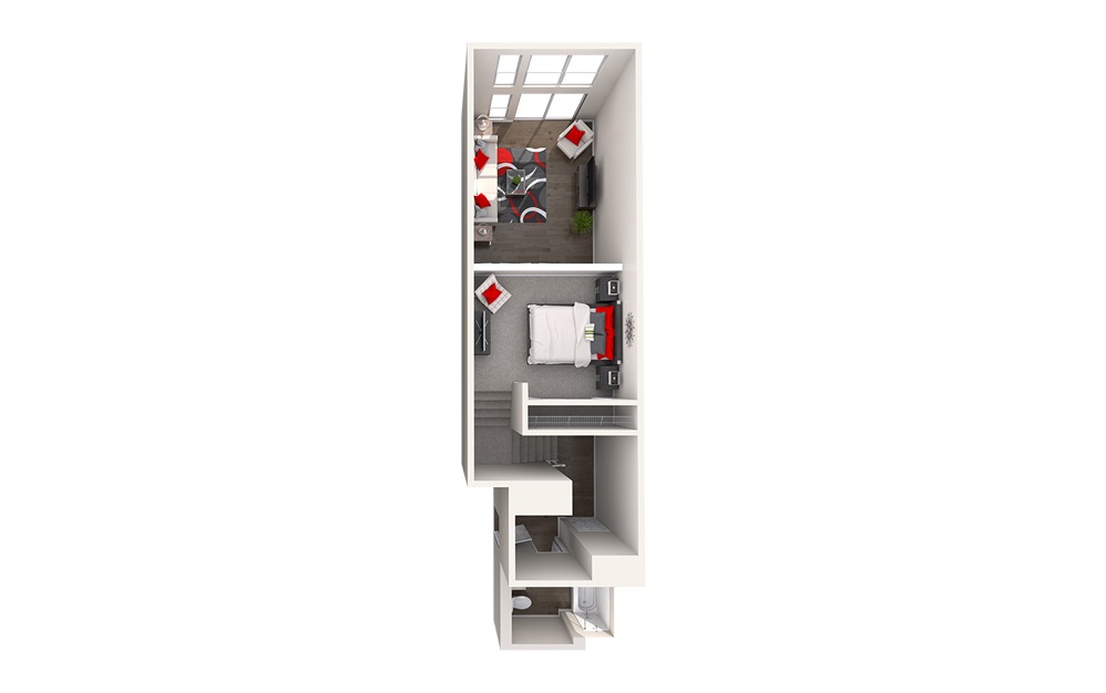 AL3 (1x1) - 1 bedroom floorplan layout with 1 bathroom and 798 - 800 square feet (Floor 2)