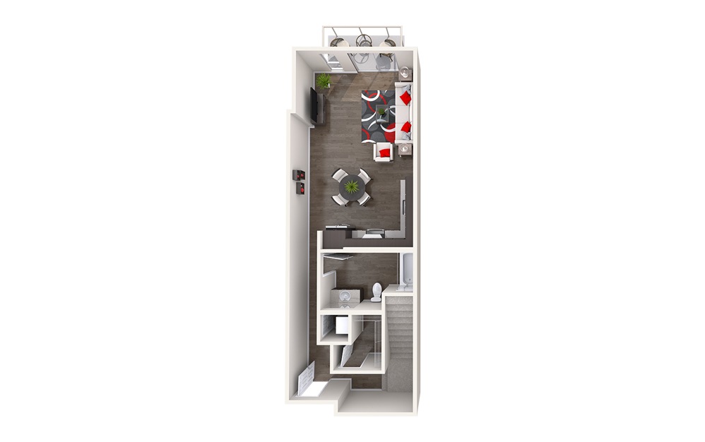 AL5 (1x1) - 1 bedroom floorplan layout with 1 bathroom and 944 square feet (Floor 1
)