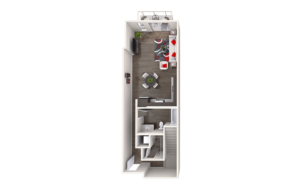 AL5 (1x1) - 1 bedroom floorplan layout with 1 bath and 944 square feet. (Floor 1)