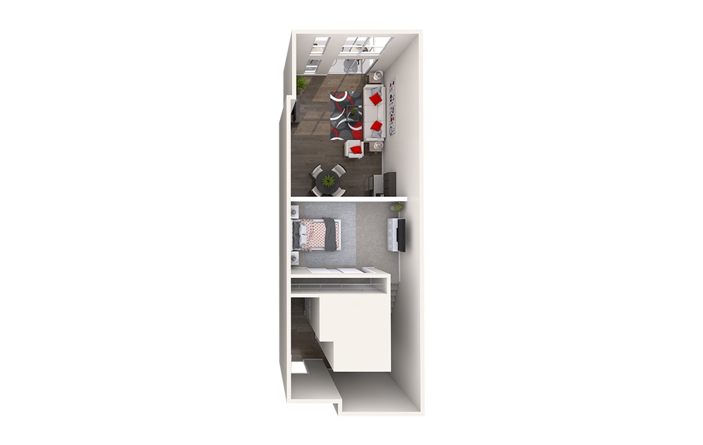 AL5 (1x1) - 1 bedroom floorplan layout with 1 bath and 944 square feet. (Floor 2)