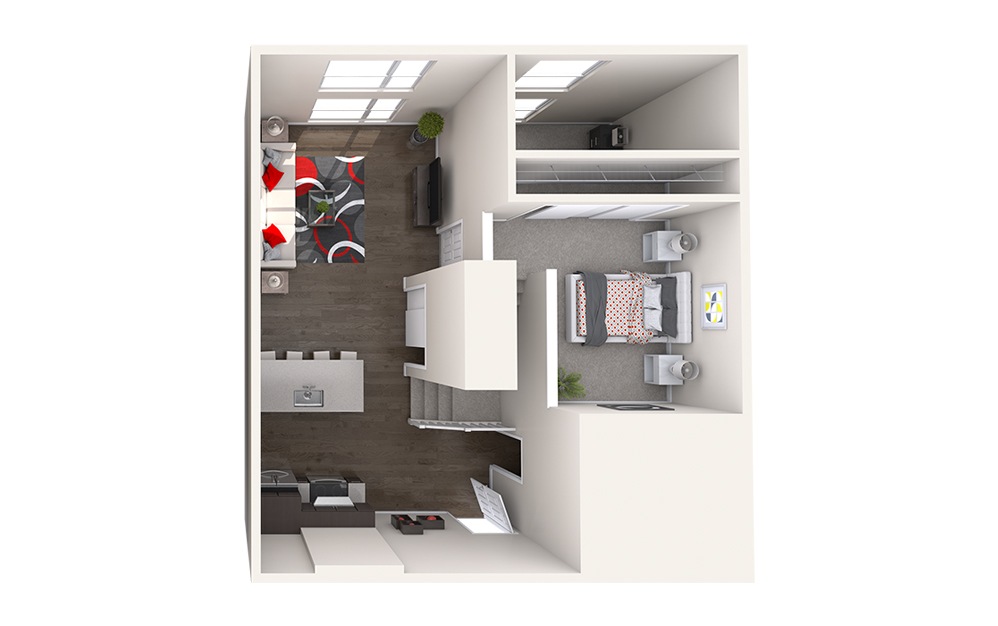 BL2 (2x2) - 2 bedroom floorplan layout with 2 bathrooms and 883 - 888 square feet (Floor 2)