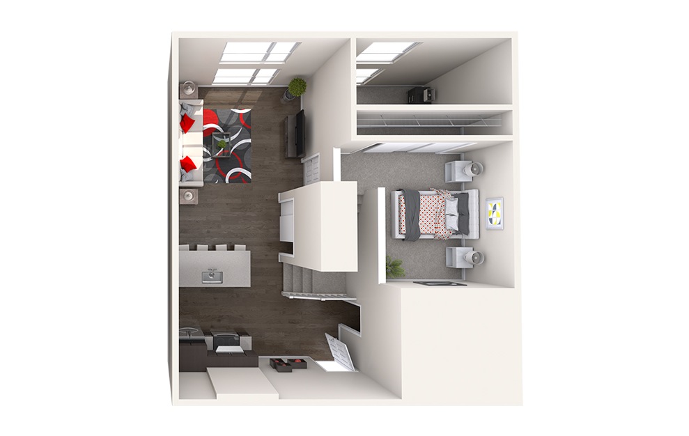 BL2 (2x2) - 2 bedroom floorplan layout with 2 baths and 883 to 888 square feet. (Floor 2)