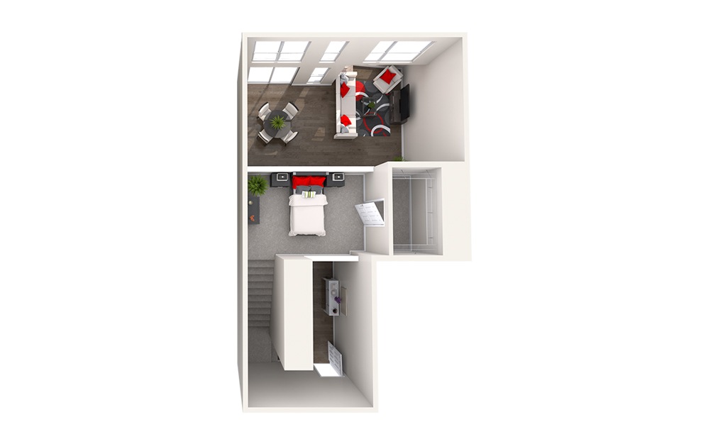 BL5 (1x1) - 1 bedroom floorplan layout with 1 bathroom and 906 - 930 square feet (Floor 2
)