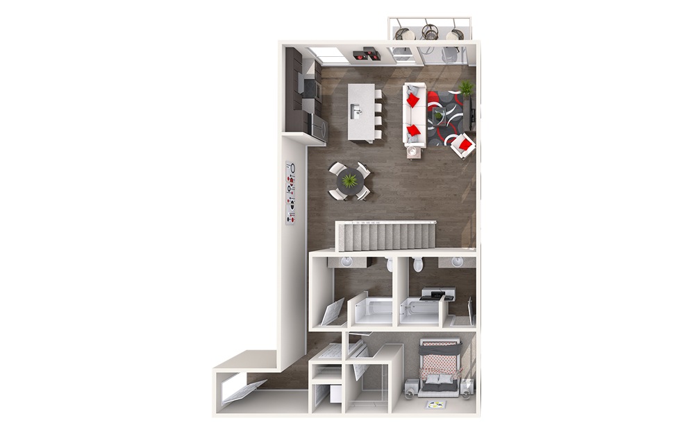 CL11 (2x2) - 2 bedroom floorplan layout with 2 bathrooms and 1422 square feet (Floor 1
)