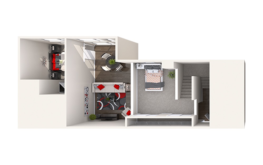 CL5 (2x2) - 2 bedroom floorplan layout with 2 bathrooms and 1140 - 1185 square feet (Floor 2)