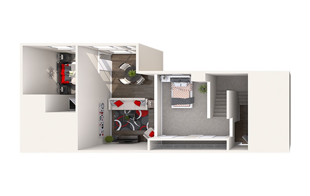CL5 (2x2) - 2 bedroom floorplan layout with 2 baths and 1140 to 1185 square feet. (Floor 2)