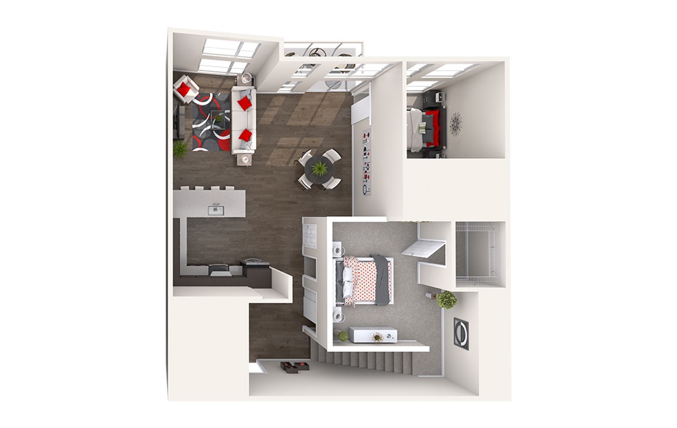 DL1 (3x2) - 3 bedroom floorplan layout with 2 baths and 1521 square feet. (Floor 2)