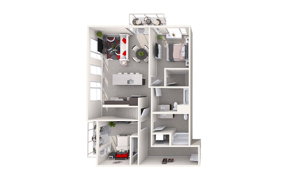 DL2 (3x2) - 3 bedroom floorplan layout with 2 bathrooms and 1428 square feet (Floor 1
)