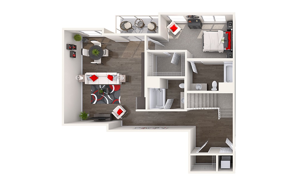 CL7 (2x2) - 2 bedroom floorplan layout with 2 bathrooms and 1362 square feet (Floor 1
)